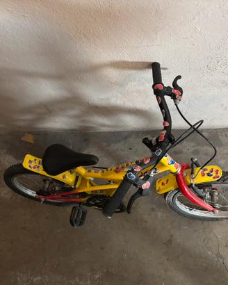 Bicicletta bambino 16” gialla e rossa