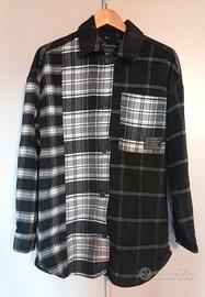 Camicia oversize con motivo patchwork autunnale