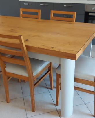 Tavolo in rovere 6 posti + 6 sedie coordinate