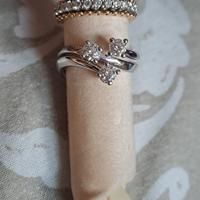 Anello trilogi oro bianco e brillanti