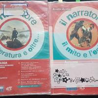 2 libri scolastici antologia classi 1° e 2° media