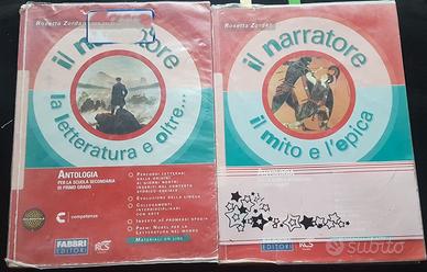 2 libri scolastici antologia classi 1° e 2° media