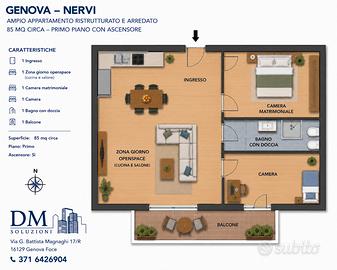 Nervi con 2camere e terrazzo libero da subito