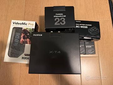 Fujifilm Xt4 + 23mmF2 + 3 batterie + microfono ecc