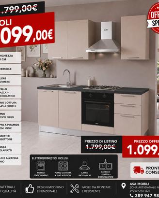 CUCINA TAURUSNEW 195 CM COMPLETA