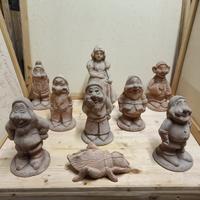 Sculture in Terracotta Biancaneve e i sette nani