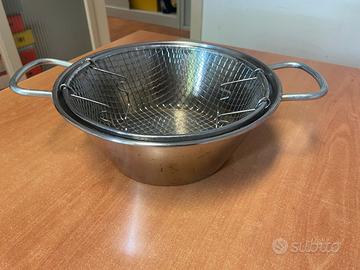 Pentola friggitrice acciaio inox 24 cm