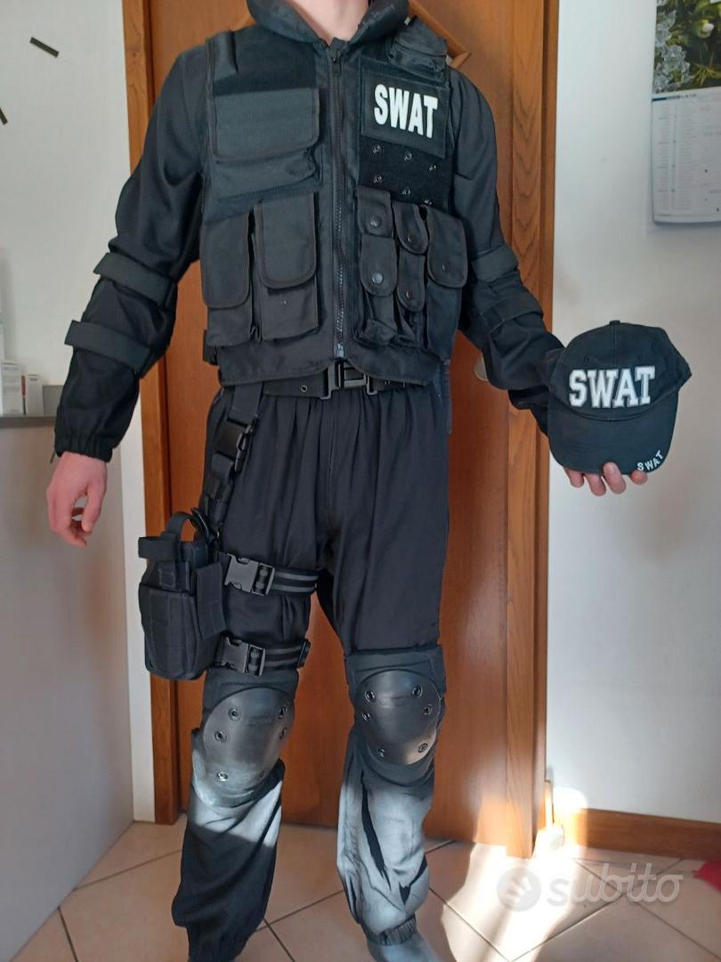 Tuta tattica SWAT LE Costume Nero Grigio Gioventù Ragazzi Ragazze Piccolo  di Teetot -  Italia