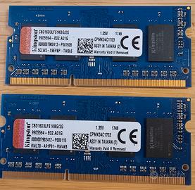 SODIMM 2X Kingston 2GB (4GB) PC3-12800 DDR3 1600