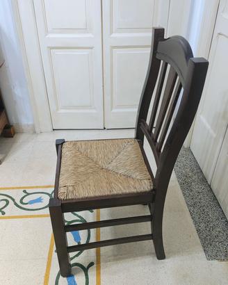 Sedie in legno con seduta in paglia/8 disponibili