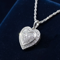 Ciondolo oro bianco 18kt Cuore handmade