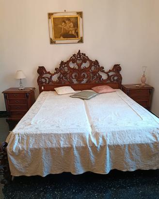 Letto in Legno Intagliato, stile barocco/Rococò 