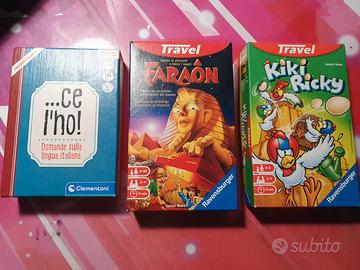 3 giochi da viaggio, Clementoni e Ravensburger