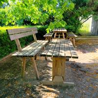 tavoli e panche da giardino di legno