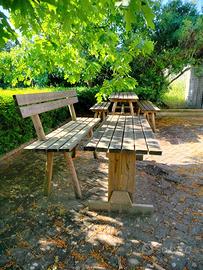 tavoli e panche da giardino di legno