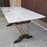 Tavolino da caffè anni 40 piano in marmo