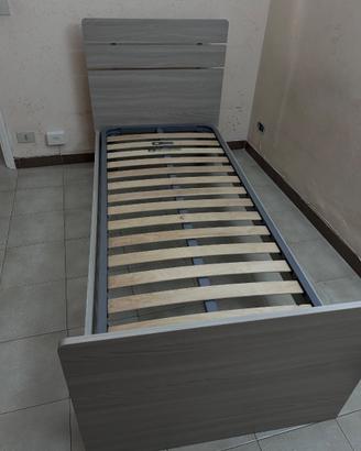 Letto singolo con spalliera e giro letto