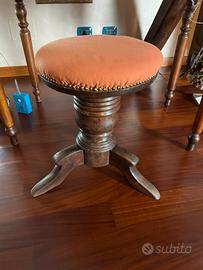 Sgabello antico pianoforte legno