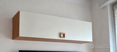 Pensile sospeso rovere e panna a cassettone 