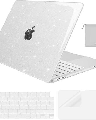 Custodia cover trasparente glitter MacBook Neo