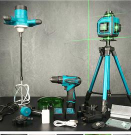 Kit  miscelatore-livella laser-trapano 18V