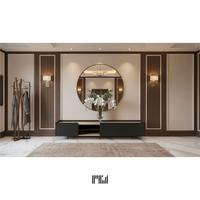 Mobile TV moderno nero e legno / Credenza bassa