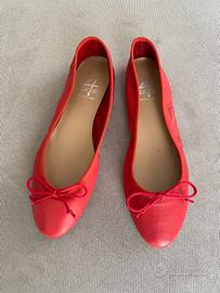 Ballerina scarpa bassa vera pelle rossa 41