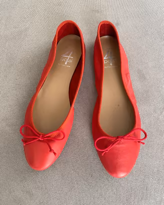 Ballerina scarpa bassa vera pelle rossa 41