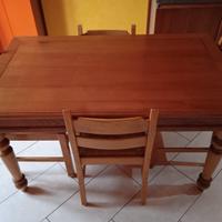 Tavolo e 8 sedie in rovere legno massello