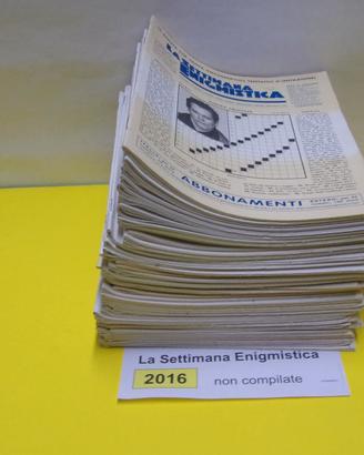 LA SETTIMANA ENIGMISTICA, anno 2016, NON compilati