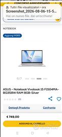 Portatile  Asus  Notebook 15F15Q4MA-BQ358W