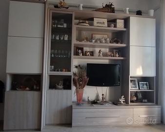 Parete soggiorno moderna rovere - pari al nuovo 