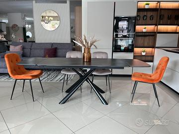 TAVOLO SPIDER CON PIANO IN CERAMICA