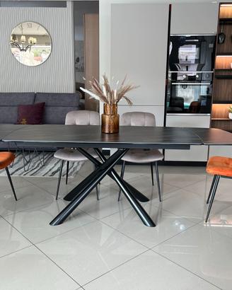 TAVOLO SPIDER CON PIANO IN CERAMICA