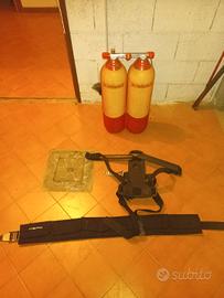 Bivalve Technisub Carbon vintage bombole ossigeno