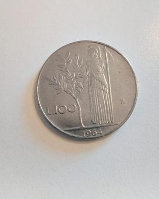 Rara moneta 100 lire minerva 1964 