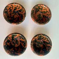 Set 4 ciotole terracotta dipinte a mano anni 60/70