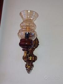 Applique in legno e vetro