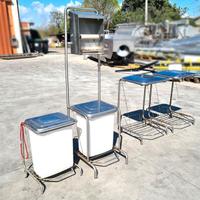 cestini raccogli rifiuti inox usati