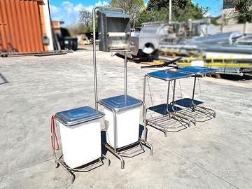 cestini raccogli rifiuti inox usati
