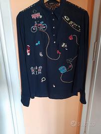 Camicia donna blu in cotone "Desigual"
