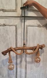 Lampadario in legno