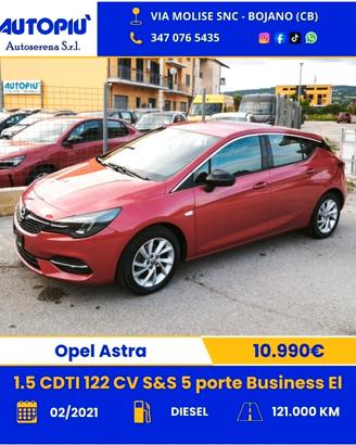 Opel Astra 1.5 CDTI 122 CV S&S 5 porte Business El