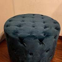 pouf blu velluto