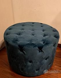 pouf blu velluto