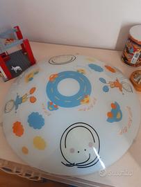 Plafoniera in vetro da bambini