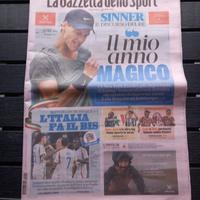 GAZZETTA SINNER IL MIO ANNO MAGICO SETTEMBRE 2024
