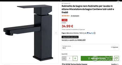 rubinetto da bagno nero