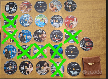 collezione di 19 DVD a tema wrestling con custodia