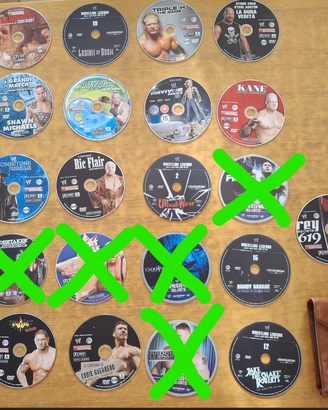 collezione di 19 DVD a tema wrestling con custodia